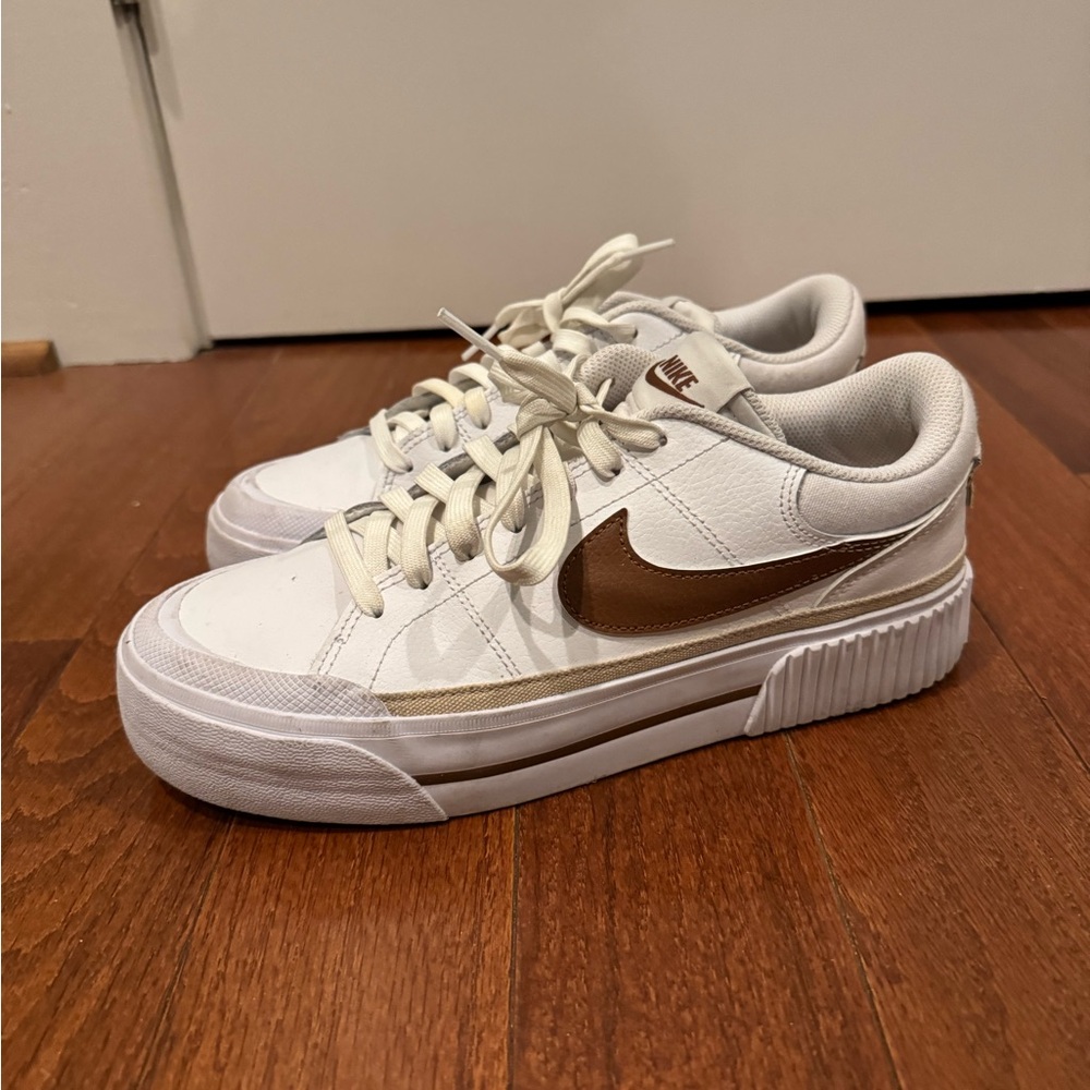 Nike Women's Court Legacy Lift Cream and Bronze Sneakers